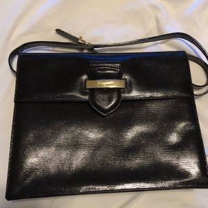 Authentic Ferragamo lizard black handbag